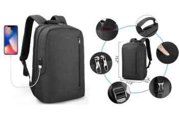 1. LAPACKER 15.6 Anti Theft Slim Water Resistant Laptop Backpack