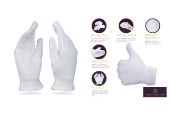3. Beauty Care Wear Medium White Cotton Gloves