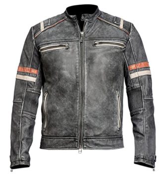 Café Racer Retro Motorcycle Leather Vintage Jacket for Men