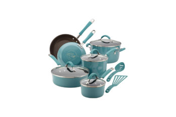 9. Rachael Ray Cucina Hard Porcelain Enamel Nonstick Cookware Set