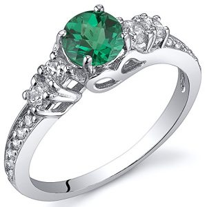 10. Simulated Emerald Solstice Ring Sterling Silver